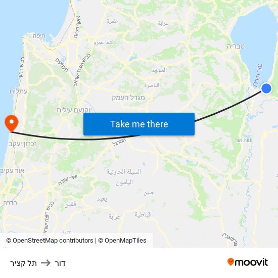 תל קציר to דור map