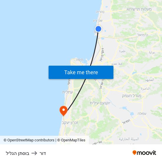 בוסתן הגליל to דור map