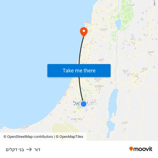 בני דקלים to דור map