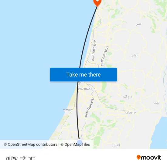 שלווה to דור map