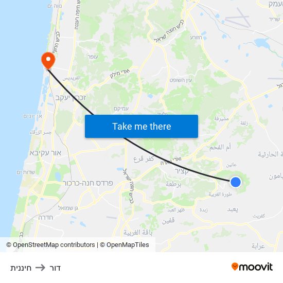 חיננית to דור map