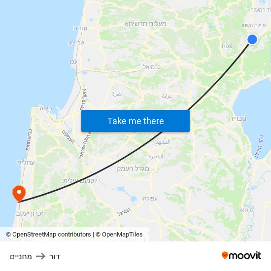 מחניים to דור map