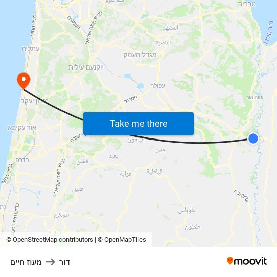 מעוז חיים to דור map