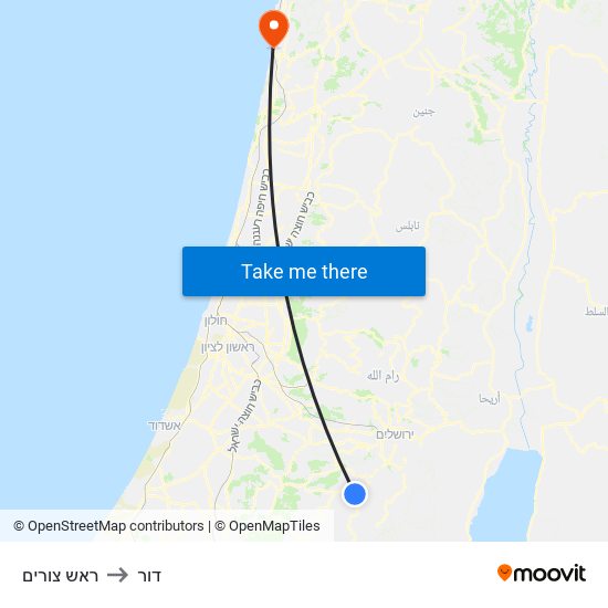 ראש צורים to דור map