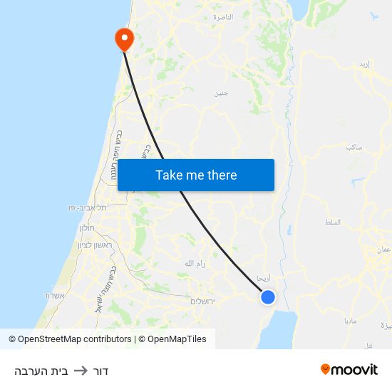 בית הערבה to דור map