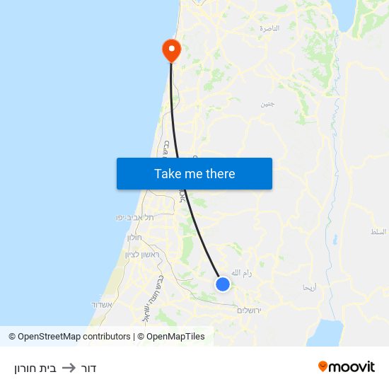 בית חורון to דור map