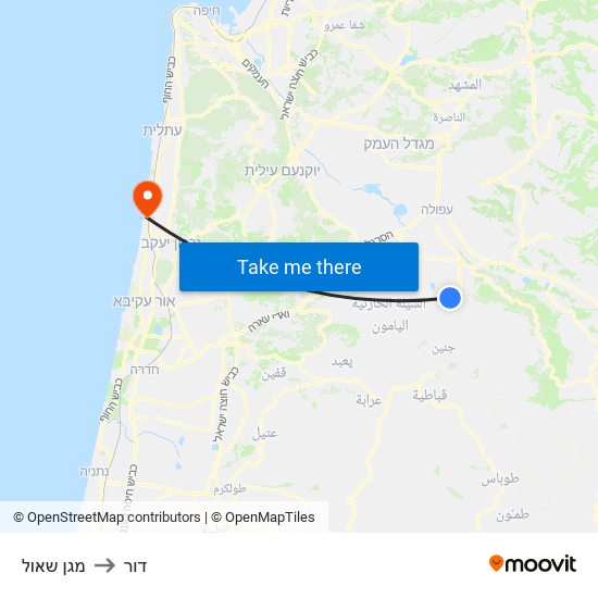 מגן שאול to דור map