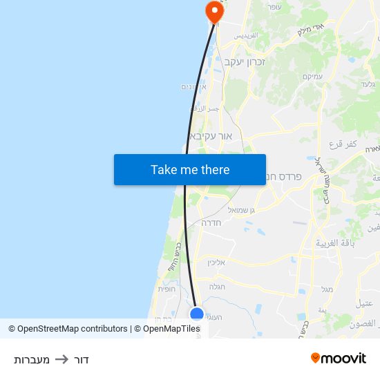 מעברות to דור map