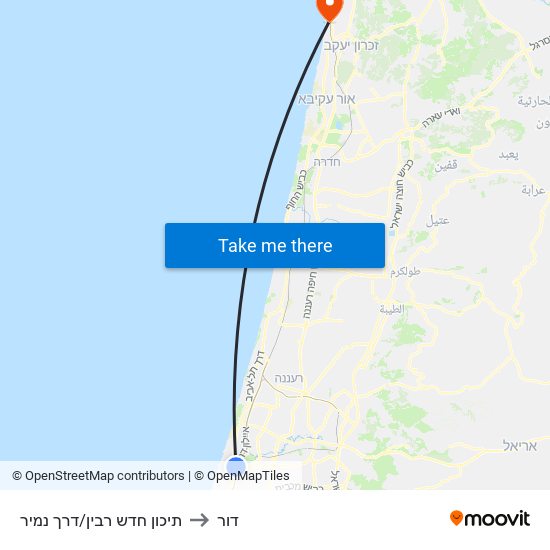 תיכון חדש רבין/דרך נמיר to דור map