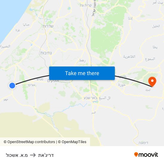 מ.א. אשכול to דריג'את map