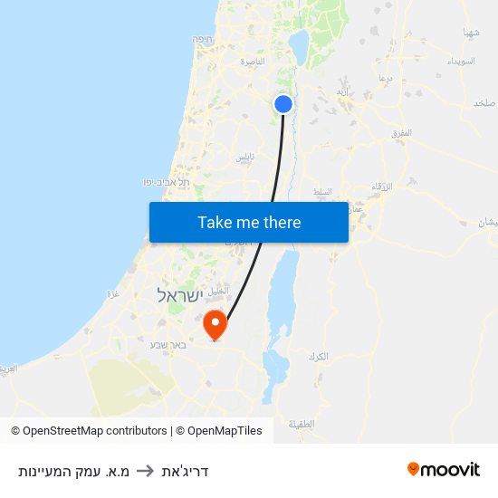 מ.א. עמק המעיינות to דריג'את map