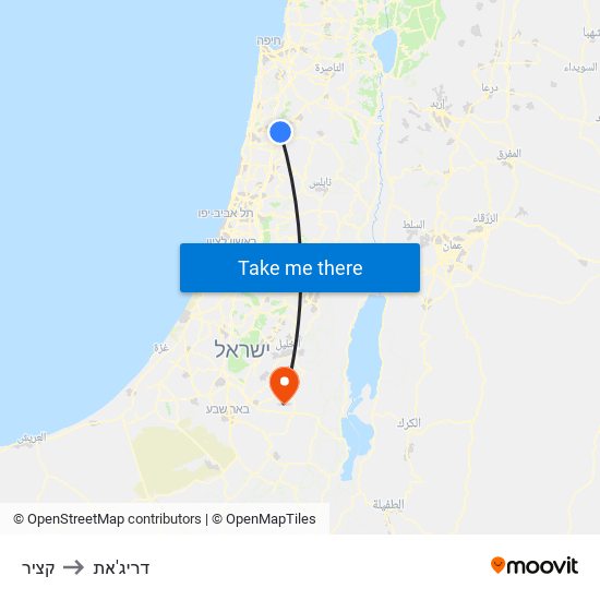 קציר to דריג'את map