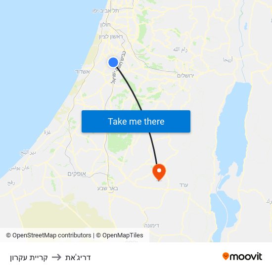 קריית עקרון to דריג'את map