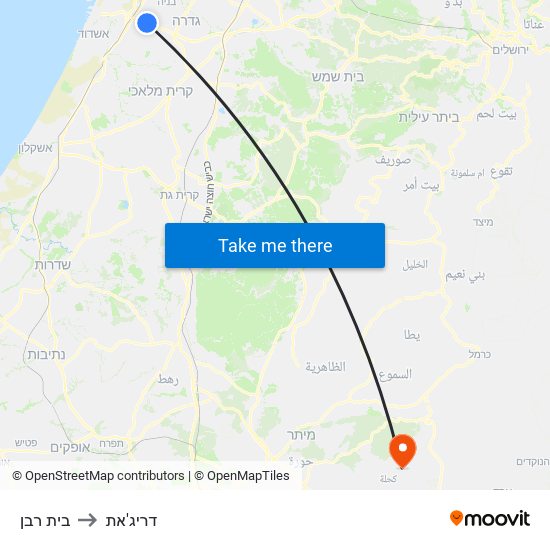 בית רבן to דריג'את map