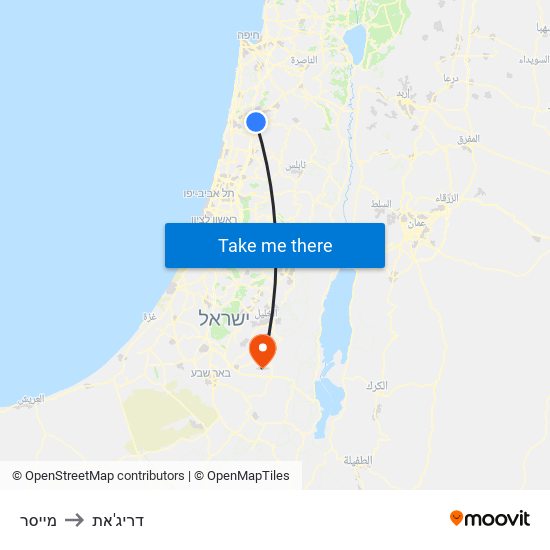 מייסר to דריג'את map