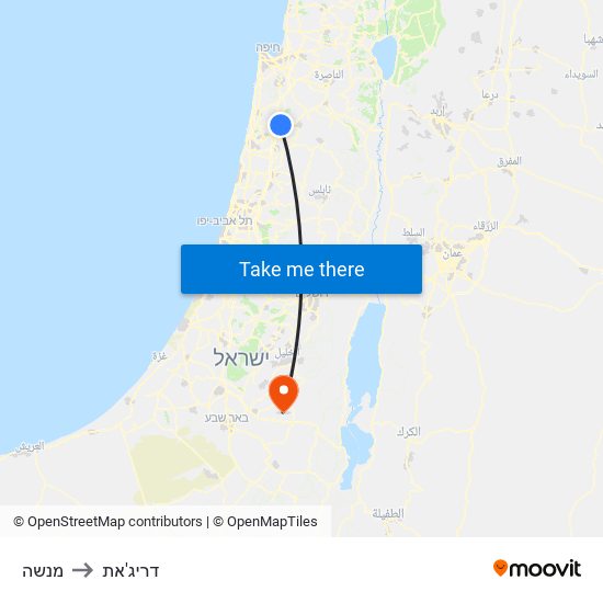 מנשה to דריג'את map