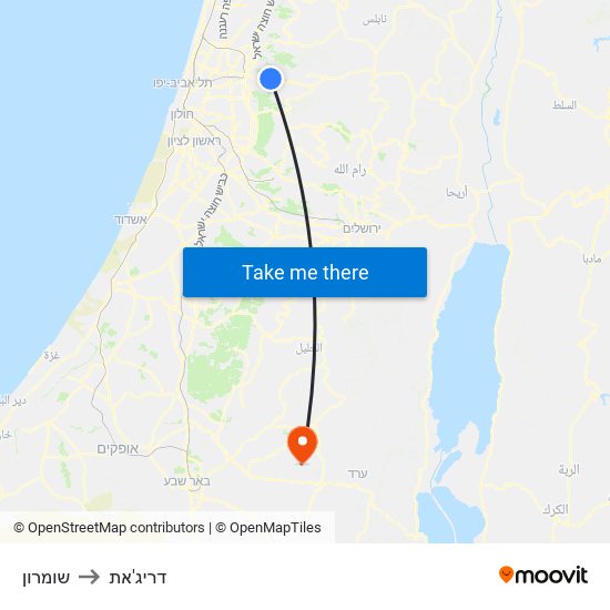 שומרון to דריג'את map