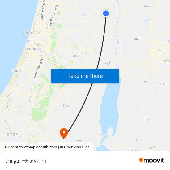 בקעות to דריג'את map