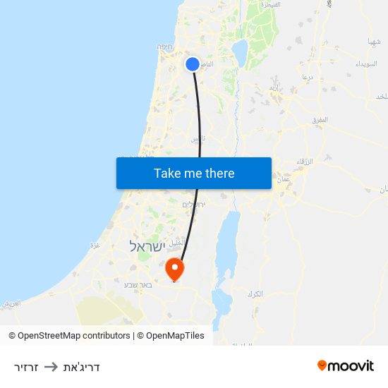 זרזיר to דריג'את map