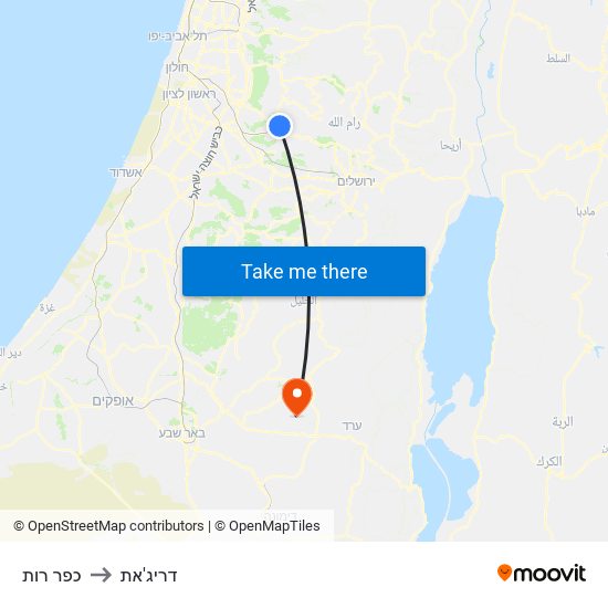 כפר רות to דריג'את map