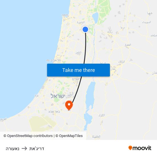 נאעורה to דריג'את map