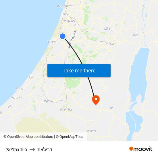 בית גמליאל to דריג'את map