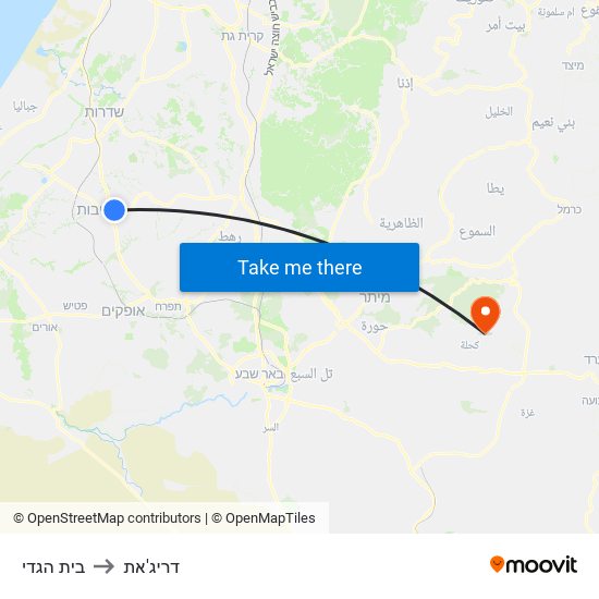 בית הגדי to דריג'את map