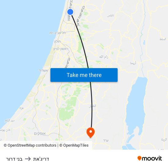 בני דרור to דריג'את map