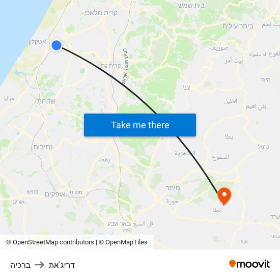 ברכיה to דריג'את map