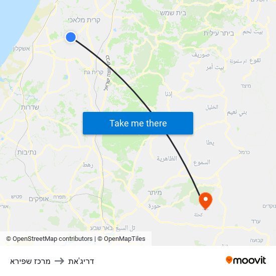 מרכז שפירא to דריג'את map