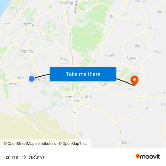 פדויים to דריג'את map