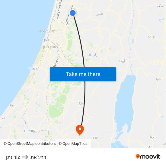 צור נתן to דריג'את map