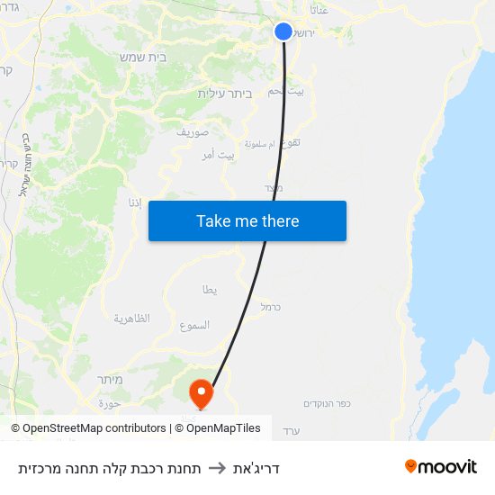 תחנת רכבת קלה תחנה מרכזית to דריג'את map