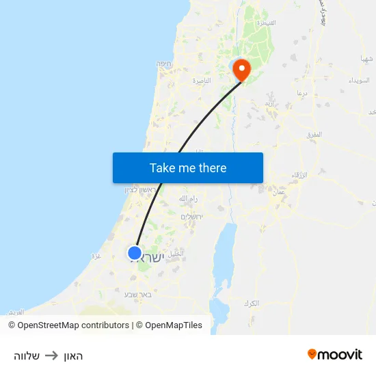 שלווה to האון map