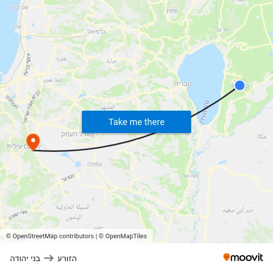 בני יהודה to הזורע map