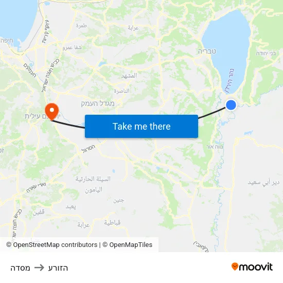 מסדה to הזורע map