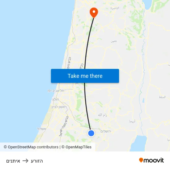 איתנים to הזורע map