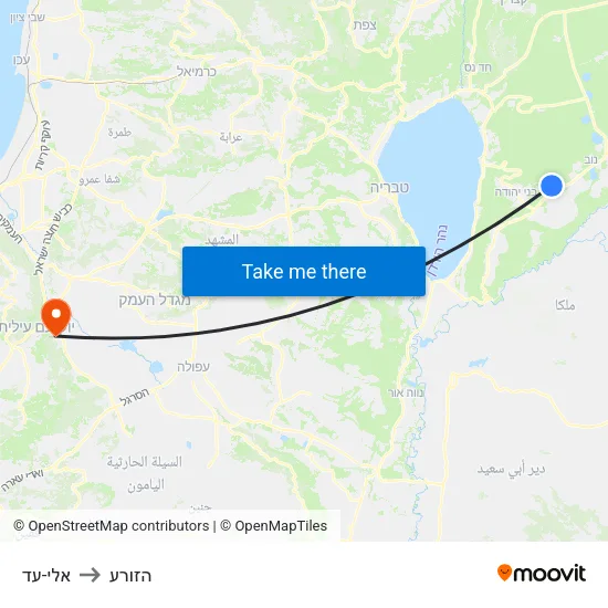 אלי-עד to הזורע map