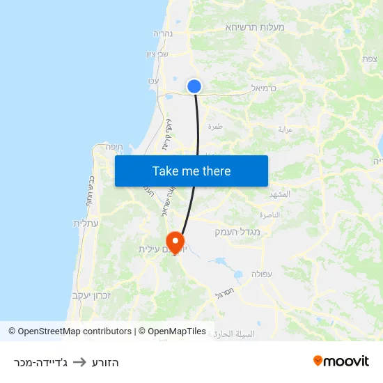 ג'דיידה-מכר to הזורע map