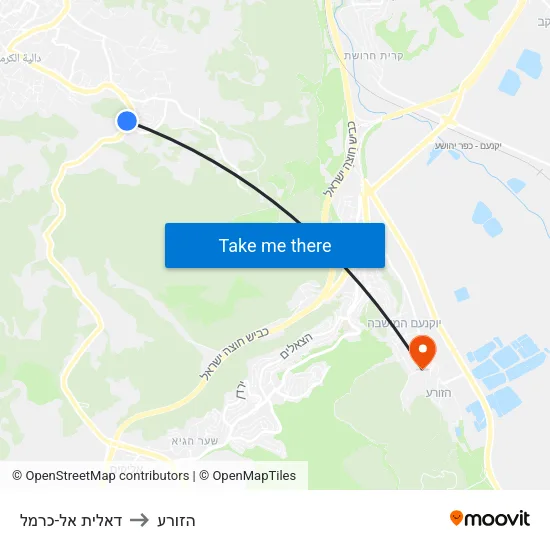 דאלית אל-כרמל to הזורע map