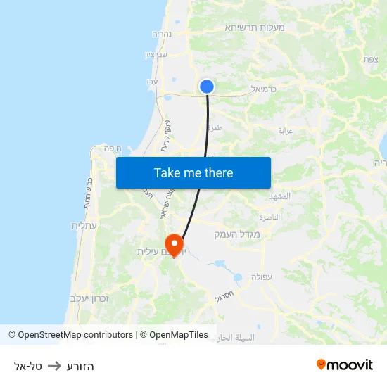 טל-אל to הזורע map