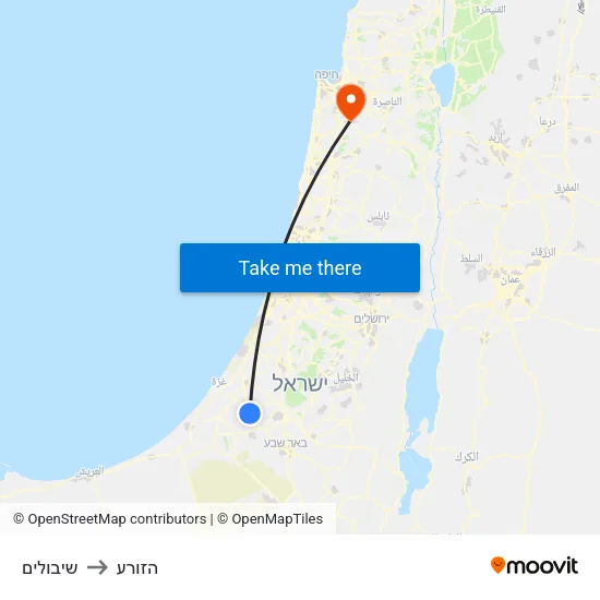 שיבולים to הזורע map