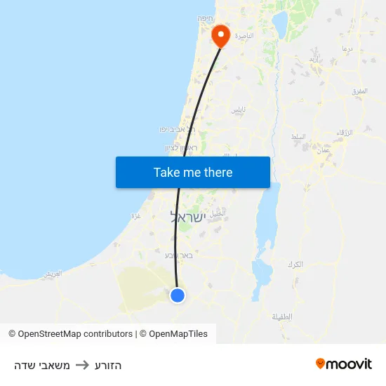 משאבי שדה to הזורע map
