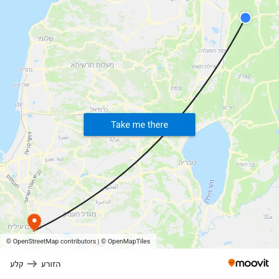 קלע to הזורע map