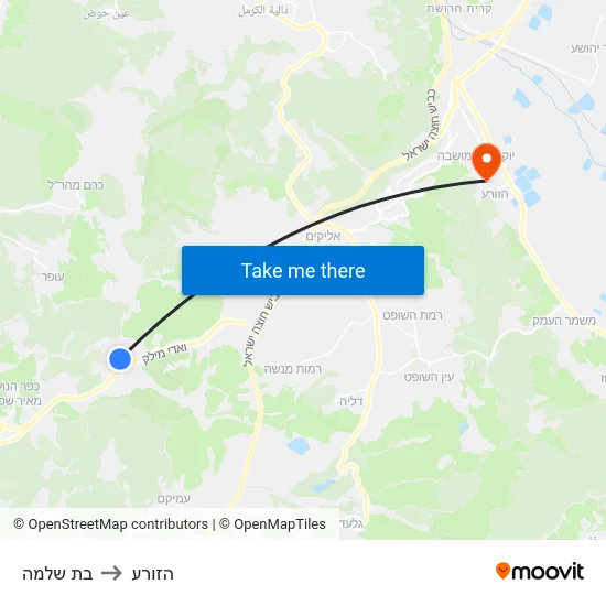 בת שלמה to הזורע map