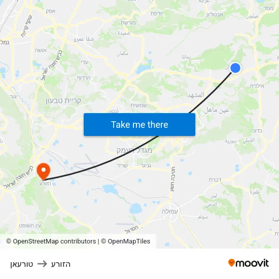 טורעאן to הזורע map