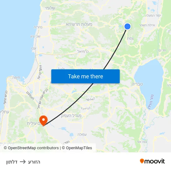 דלתון to הזורע map