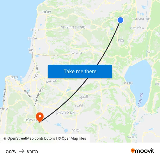 עלמה to הזורע map