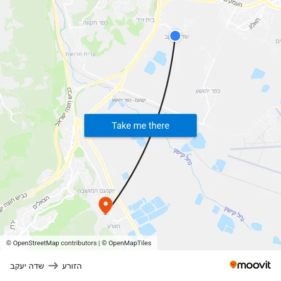 שדה יעקב to הזורע map
