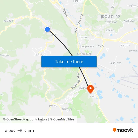 עספיא to הזורע map